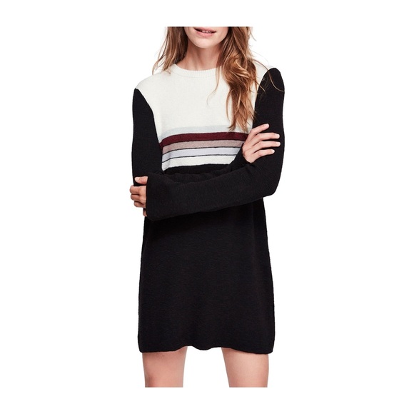 Free People Womens Colorblock Sweater Dress black - Picture 3 of 11